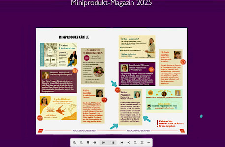 Der Ratgeber "Mein Krisen-Set. Erste Hilfe für die Seele durch Selbstfürsorge" auf Seite 94 unten im Miniprodukte-Magazin 2025 von Steffi Schmid